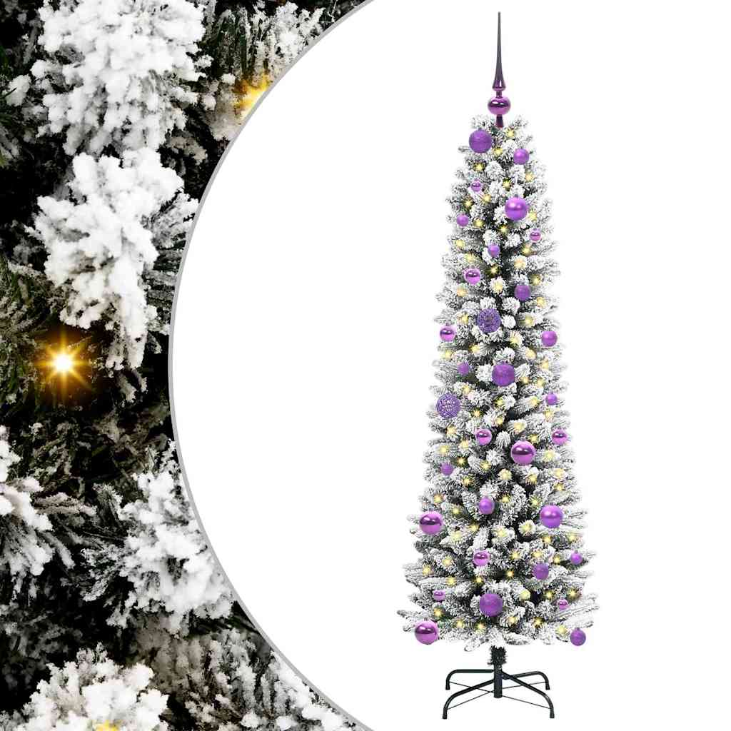 Vidaxx sapin de Noël artificiel avec 150 LED blanc 150 cm PVC et métal et plastique