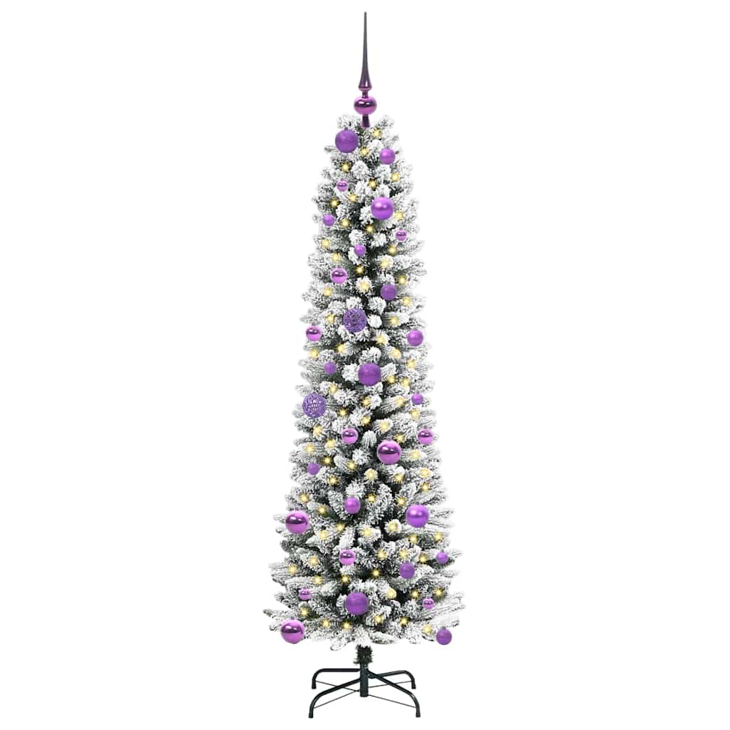 Vidaxx sapin de Noël artificiel avec 150 LED blanc 150 cm PVC et métal et plastique