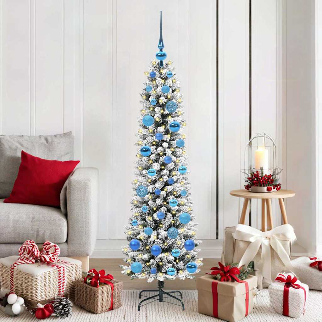 Vidaxx sapin de Noël artificiel avec 150 LED blanc 150 cm PVC et métal et plastique