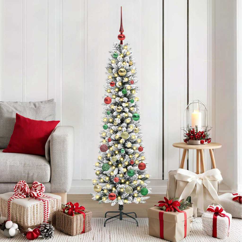 Vidaxx sapin de Noël artificiel avec 150 LED blanc 150 cm PVC et métal et plastique