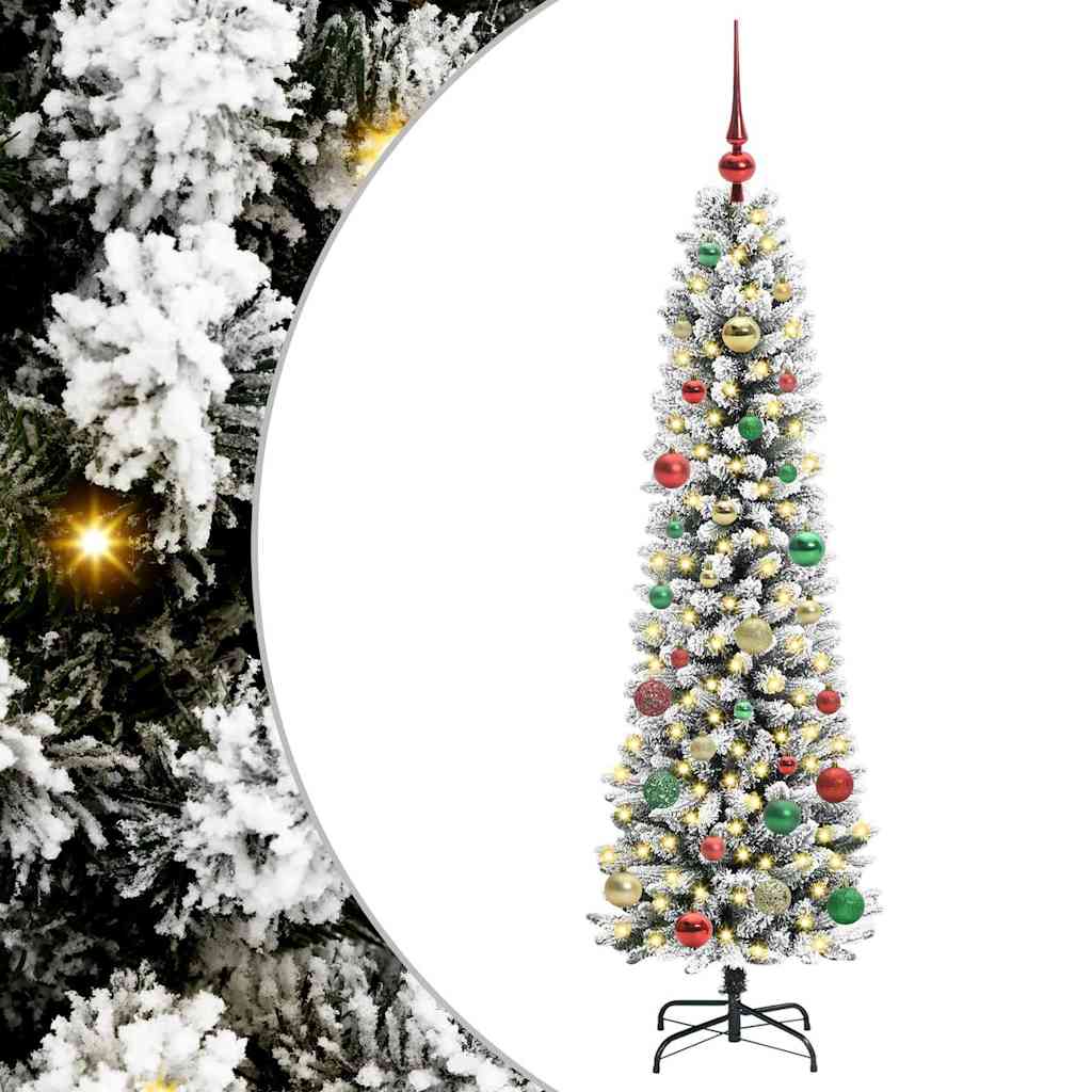 Vidaxx sapin de Noël artificiel avec 150 LED blanc 150 cm PVC et métal et plastique