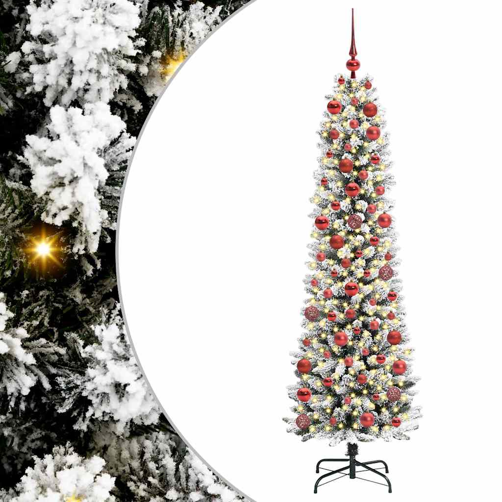 Vidaxx sapin de Noël artificiel avec 300 LED blanc 180 cm PVC et métal et plastique