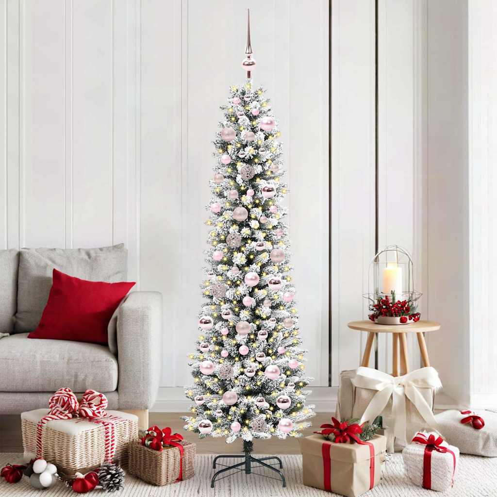 Vidaxx sapin de Noël artificiel avec 300 LED blanc 180 cm PVC et métal et plastique