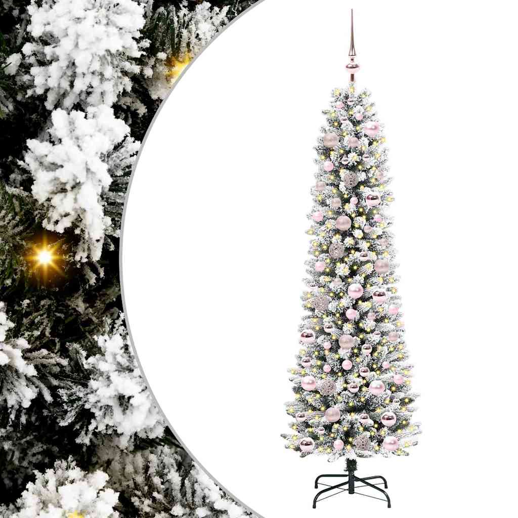 Vidaxx sapin de Noël artificiel avec 300 LED blanc 180 cm PVC et métal et plastique
