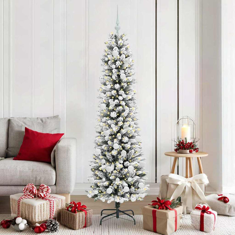 Vidaxx sapin de Noël artificiel avec 300 LED blanc 180 cm PVC et métal et plastique