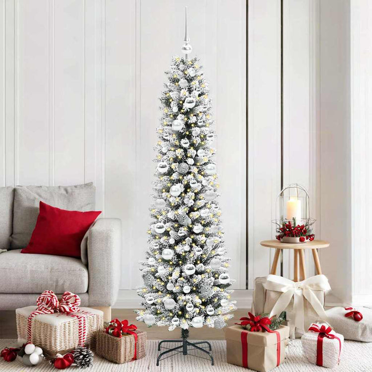 Vidaxx sapin de Noël artificiel avec 300 LED blanc 180 cm PVC et métal et plastique