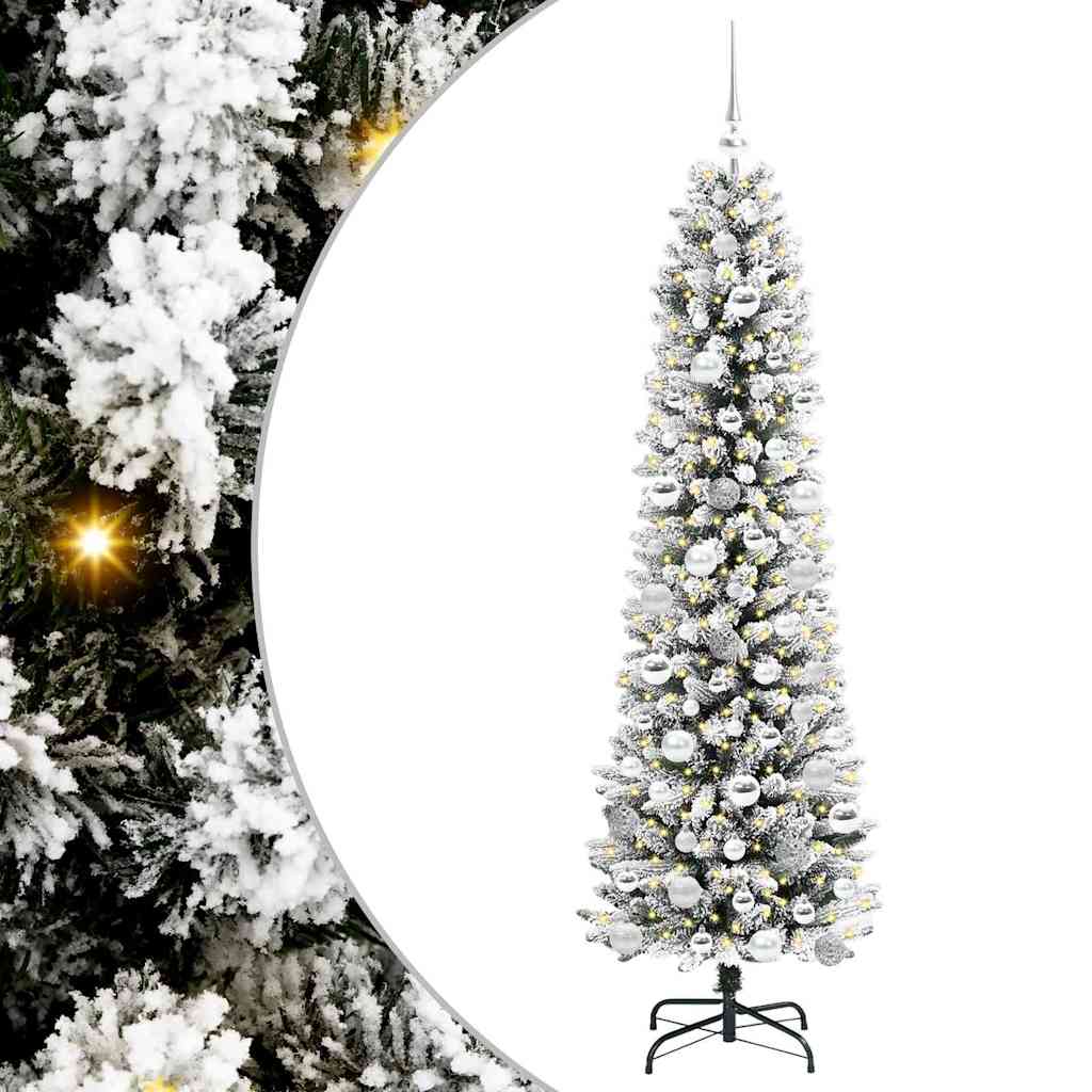 Vidaxx sapin de Noël artificiel avec 300 LED blanc 180 cm PVC et métal et plastique