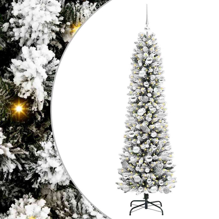 Vidaxx sapin de Noël artificiel avec 300 LED blanc 180 cm PVC et métal et plastique