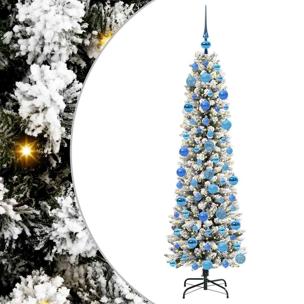 Vidaxx sapin de Noël artificiel avec 300 LED blanc 180 cm PVC et métal et plastique