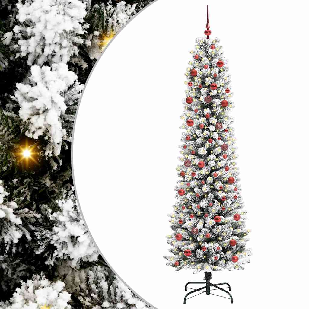 Vidaxx sapin de Noël artificiel avec 300 LED blanc 210 cm PVC et métal et plastique