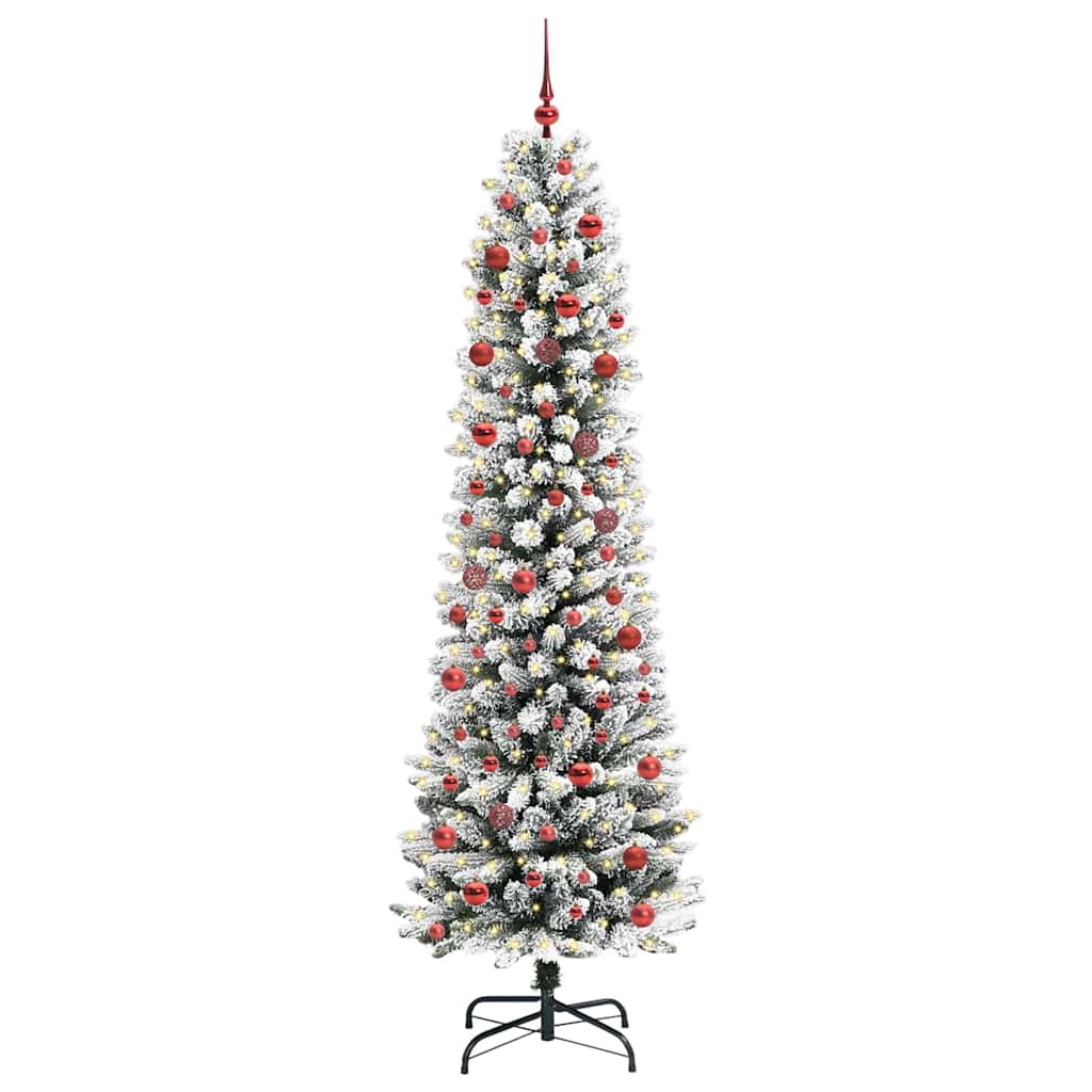Vidaxx sapin de Noël artificiel avec 300 LED blanc 210 cm PVC et métal et plastique