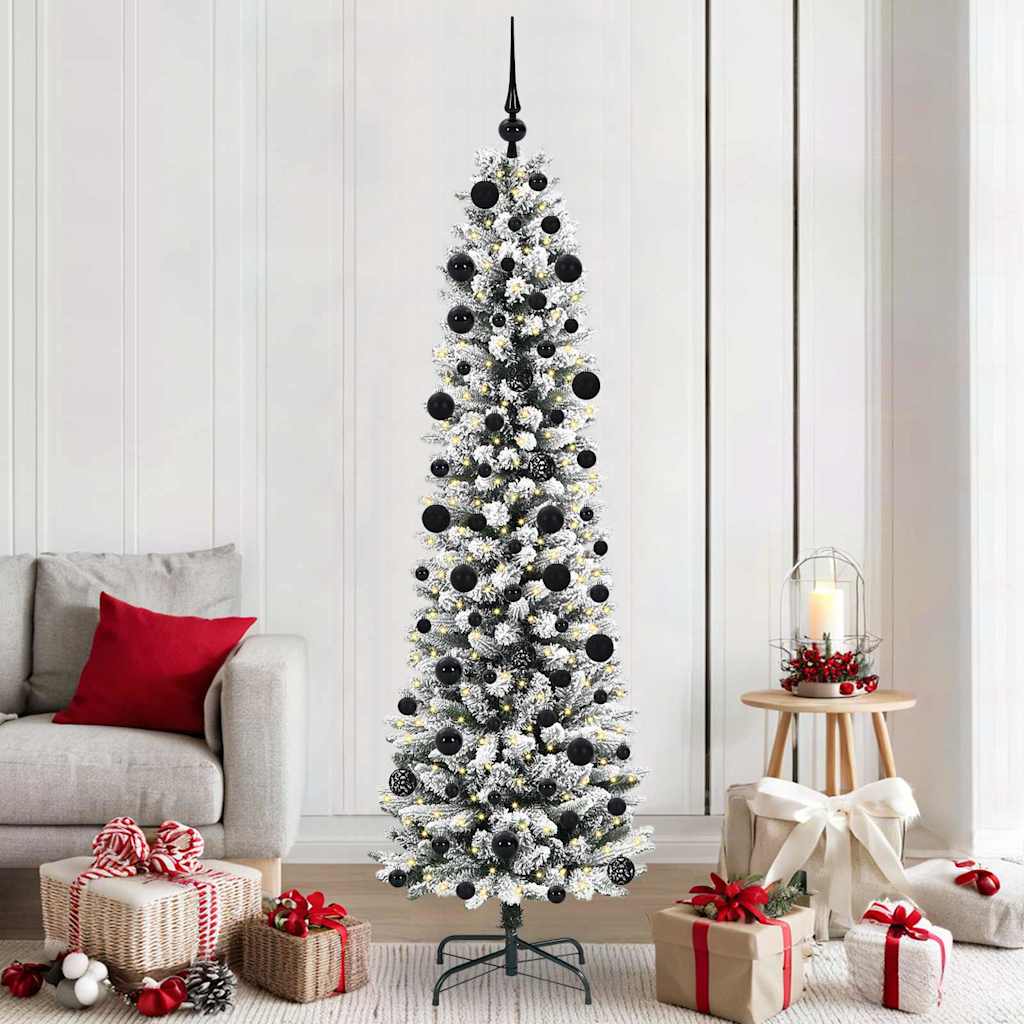 Vidaxx sapin de Noël artificiel avec 300 LED blanc 210 cm PVC et métal et plastique