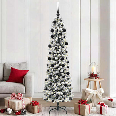 Vidaxx sapin de Noël artificiel avec 300 LED blanc 210 cm PVC et métal et plastique