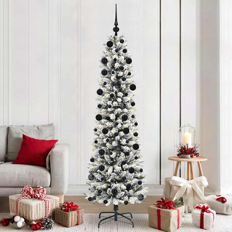 Vidaxx sapin de Noël artificiel avec 300 LED blanc 210 cm PVC et métal et plastique