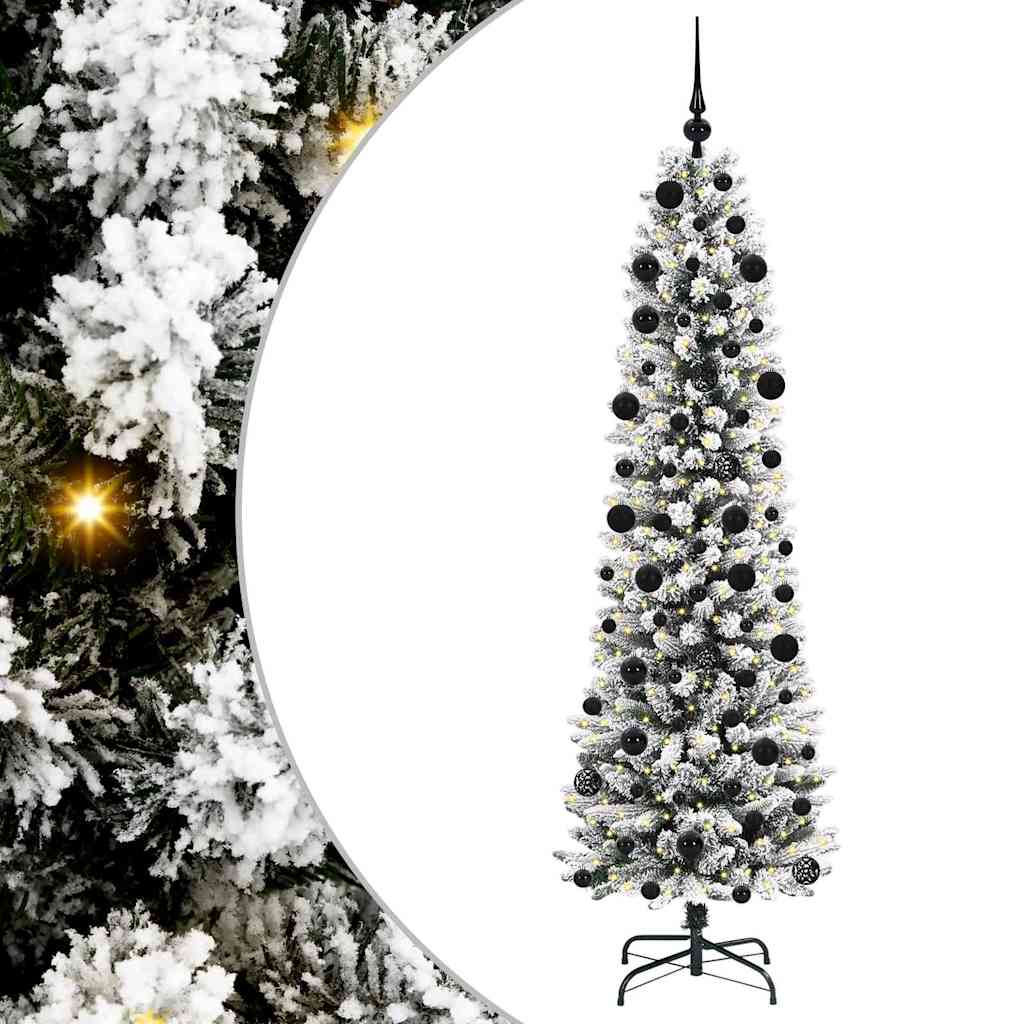 Vidaxx sapin de Noël artificiel avec 300 LED blanc 210 cm PVC et métal et plastique