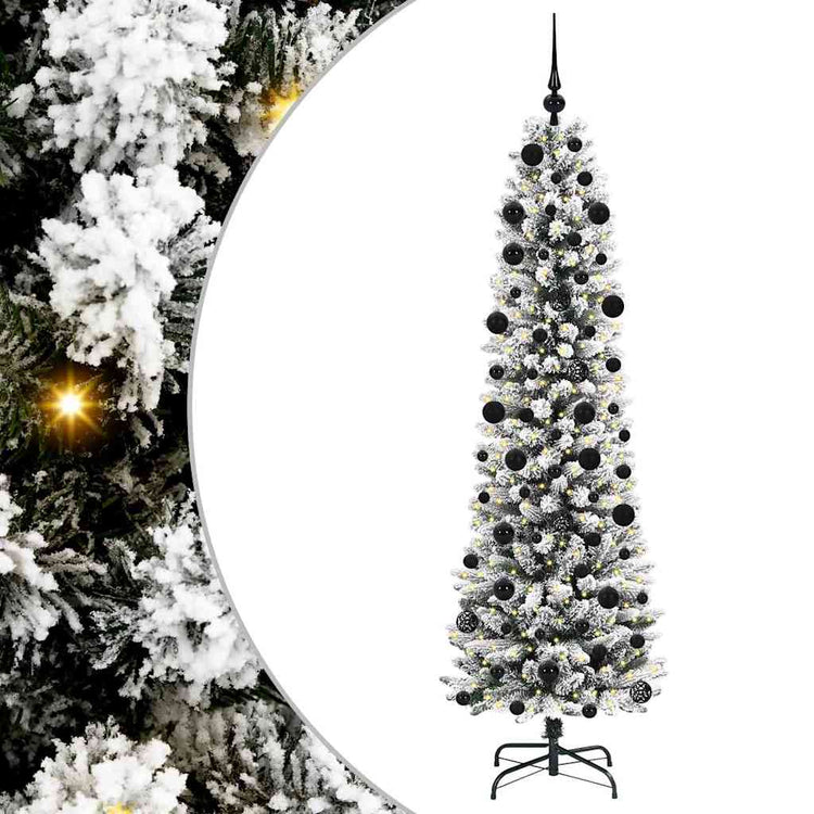 Vidaxx sapin de Noël artificiel avec 300 LED blanc 210 cm PVC et métal et plastique