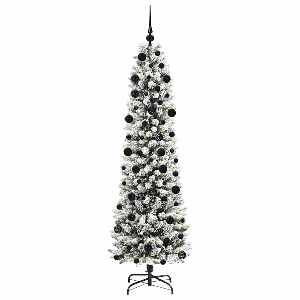 Vidaxx sapin de Noël artificiel avec 300 LED blanc 210 cm PVC et métal et plastique