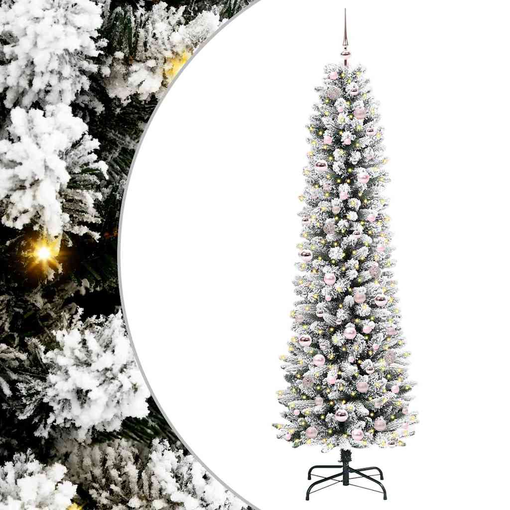 Vidaxx sapin de Noël artificiel avec 300 LED blanc 210 cm PVC et métal et plastique
