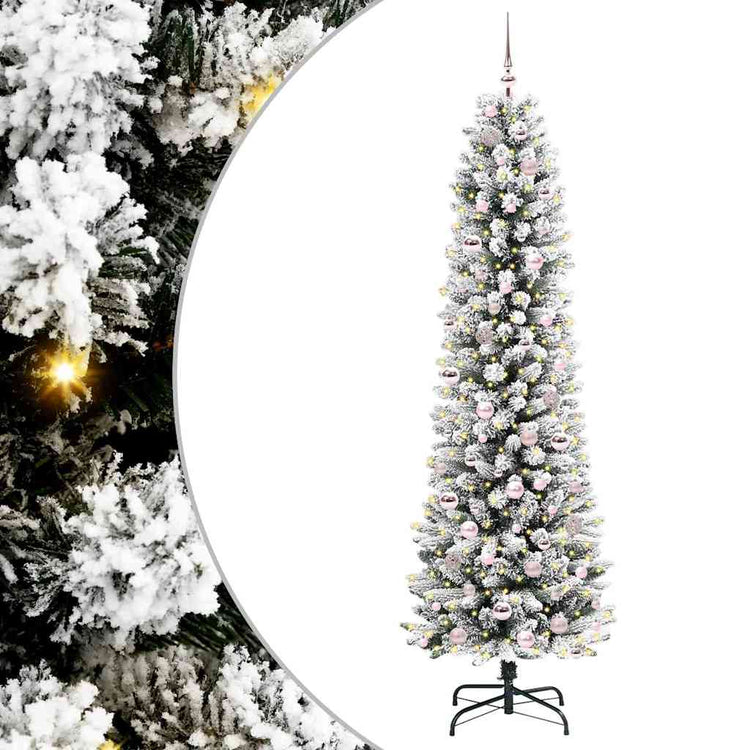 Vidaxx sapin de Noël artificiel avec 300 LED blanc 210 cm PVC et métal et plastique