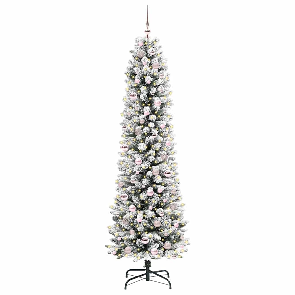 Vidaxx sapin de Noël artificiel avec 300 LED blanc 210 cm PVC et métal et plastique