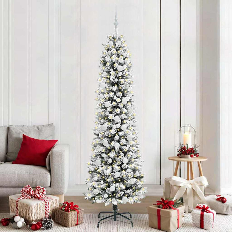 Vidaxx sapin de Noël artificiel avec 300 LED blanc 210 cm PVC et métal et plastique