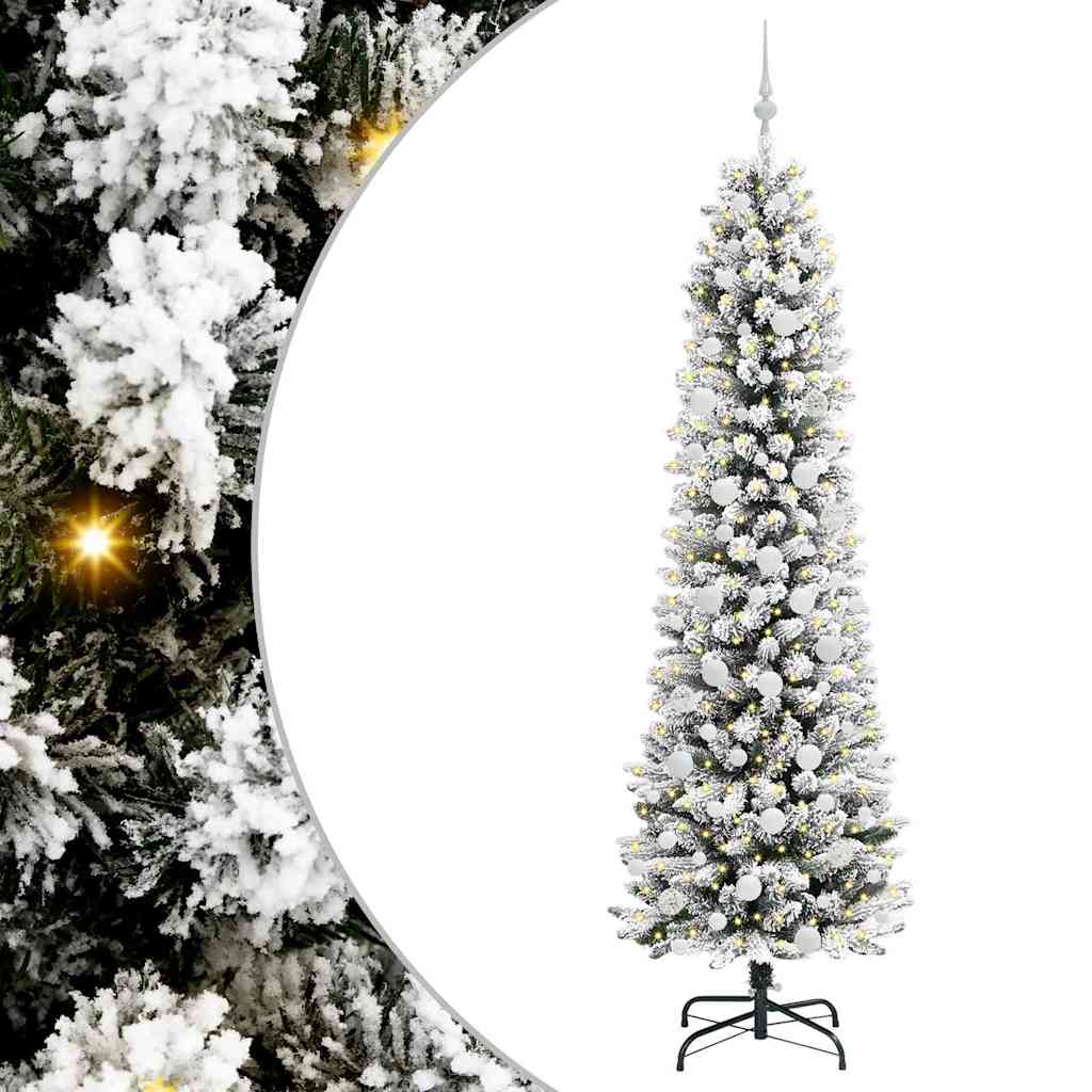Vidaxx sapin de Noël artificiel avec 300 LED blanc 210 cm PVC et métal et plastique