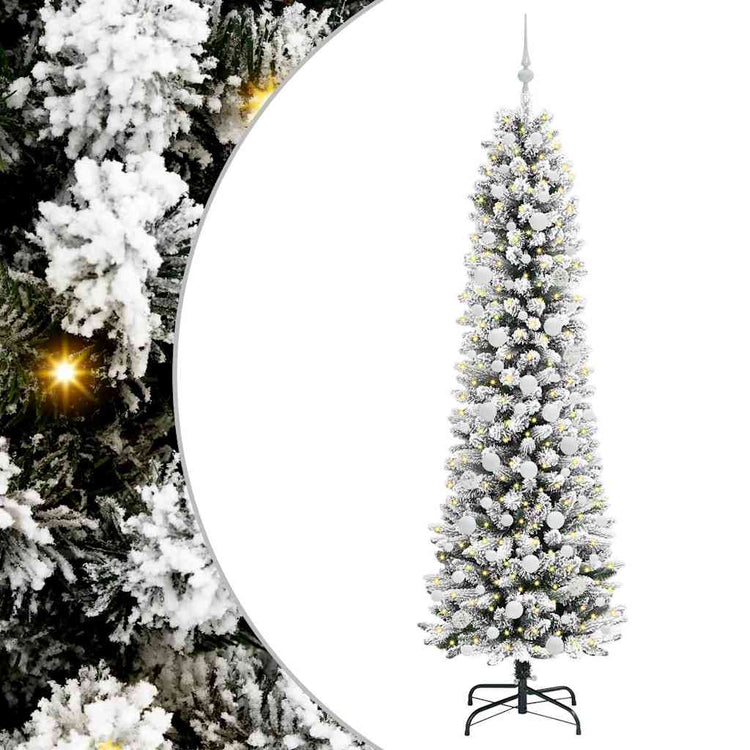 Vidaxx sapin de Noël artificiel avec 300 LED blanc 210 cm PVC et métal et plastique
