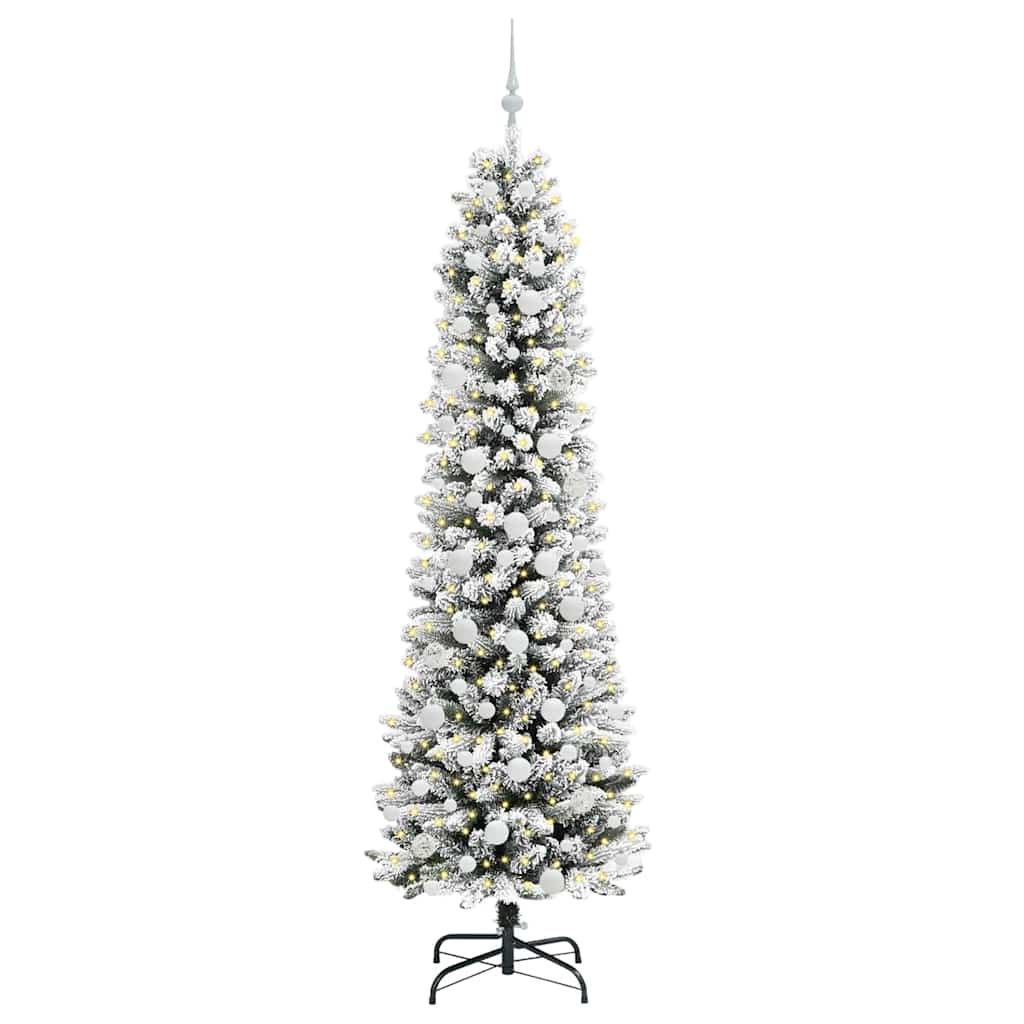 Vidaxx sapin de Noël artificiel avec 300 LED blanc 210 cm PVC et métal et plastique