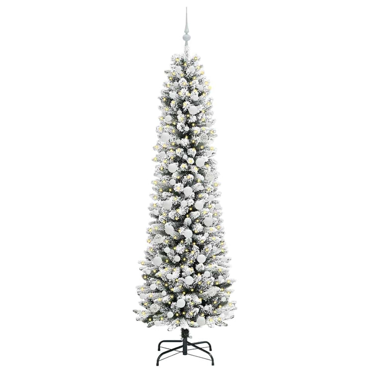 Vidaxx sapin de Noël artificiel avec 300 LED blanc 210 cm PVC et métal et plastique
