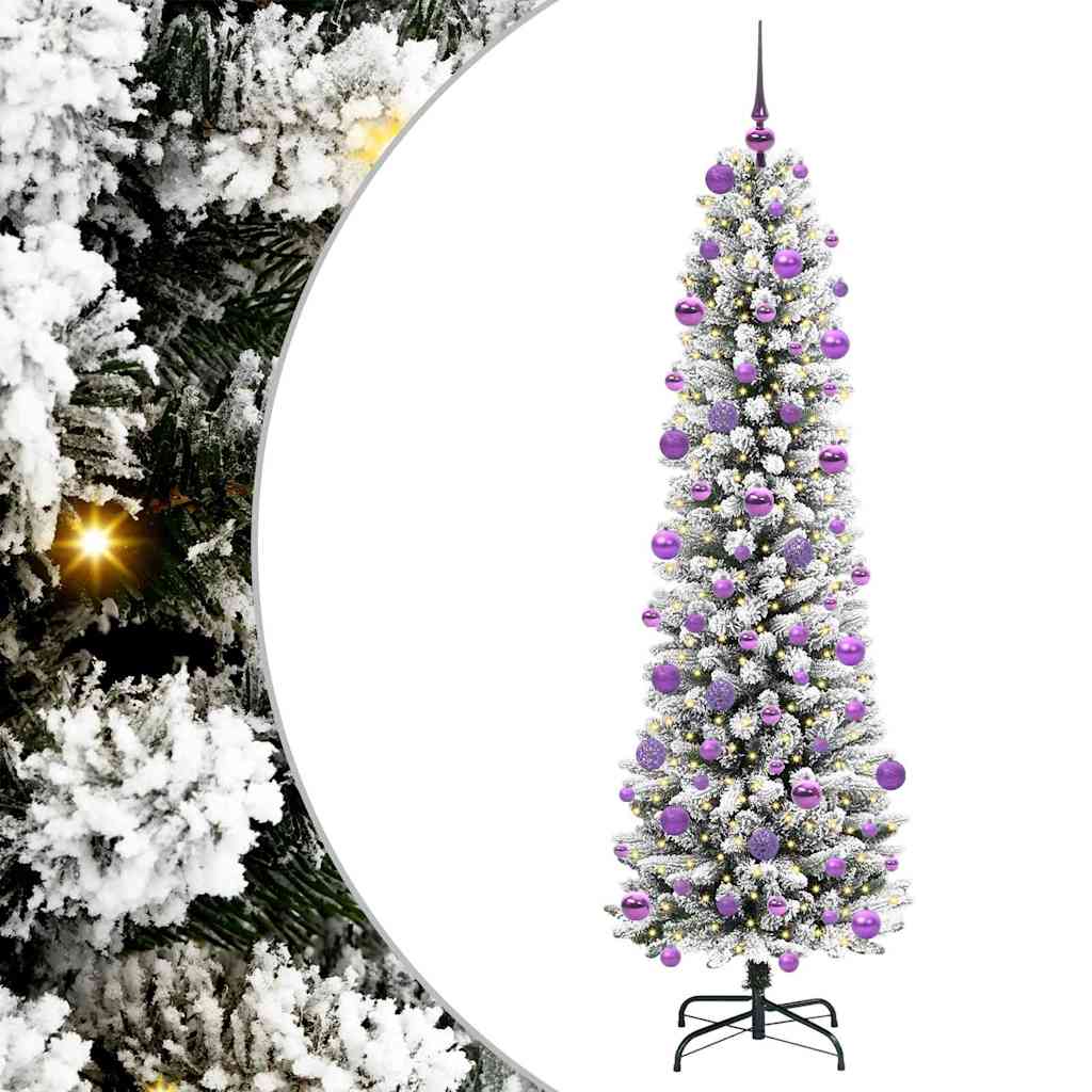 Vidaxx sapin de Noël artificiel avec 300 LED blanc 210 cm PVC et métal et plastique