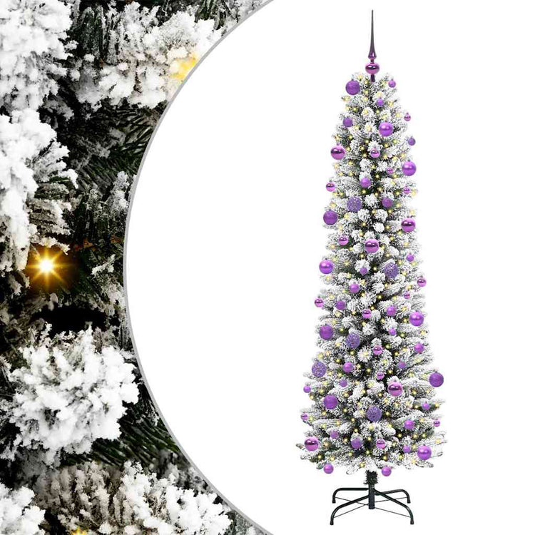 Vidaxx sapin de Noël artificiel avec 300 LED blanc 210 cm PVC et métal et plastique