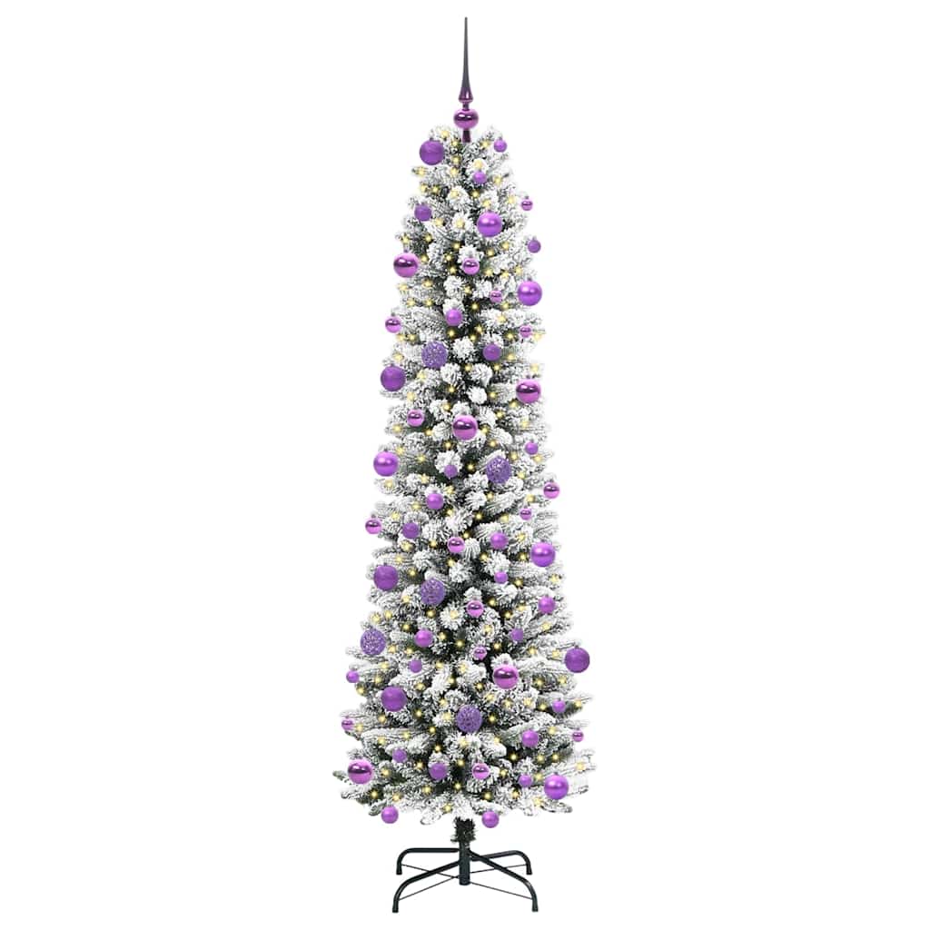 Vidaxx sapin de Noël artificiel avec 300 LED blanc 210 cm PVC et métal et plastique
