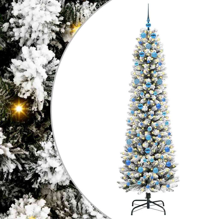 Vidaxx sapin de Noël artificiel avec 300 LED blanc 210 cm PVC et métal et plastique