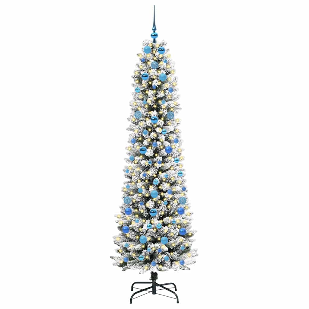 Vidaxx sapin de Noël artificiel avec 300 LED blanc 210 cm PVC et métal et plastique