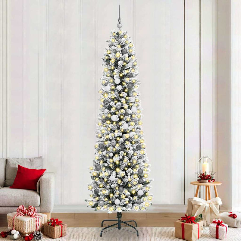 Vidaxx sapin de Noël artificiel avec 300 LED blanc 240 cm PVC et métal et plastique