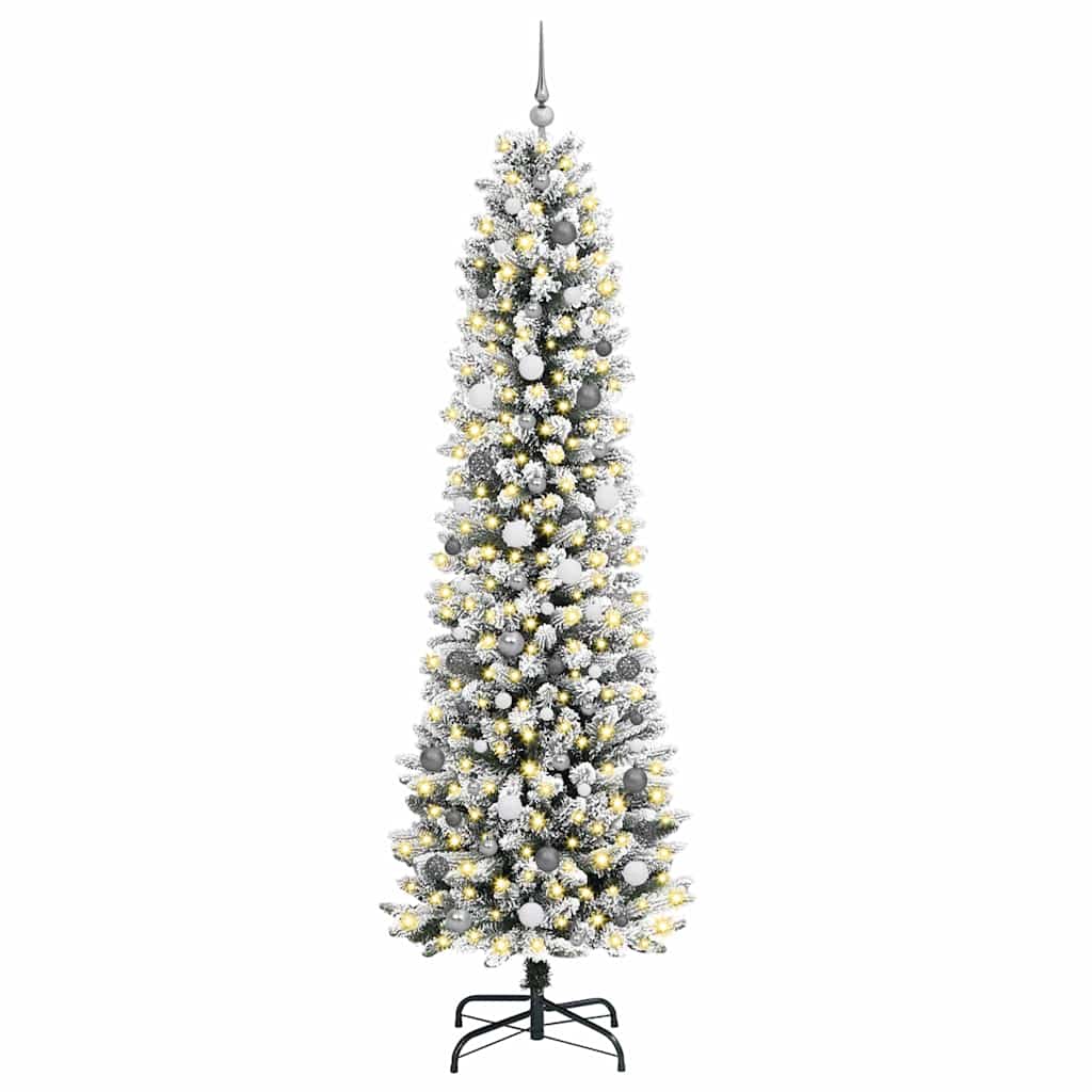 Vidaxx sapin de Noël artificiel avec 300 LED blanc 240 cm PVC et métal et plastique