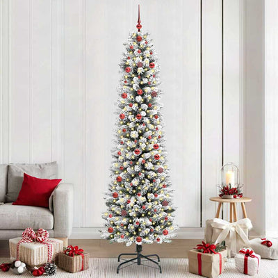 Vidaxx sapin de Noël artificiel avec 300 LED blanc 240 cm PVC et métal et plastique
