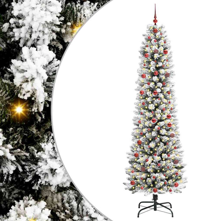 Vidaxx sapin de Noël artificiel avec 300 LED blanc 240 cm PVC et métal et plastique