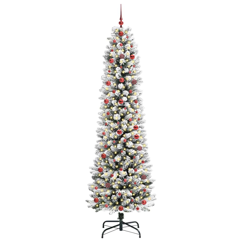Vidaxx sapin de Noël artificiel avec 300 LED blanc 240 cm PVC et métal et plastique
