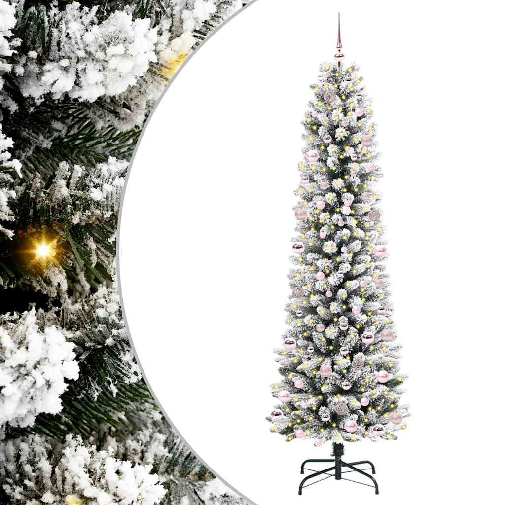 Vidaxx sapin de Noël artificiel avec 300 LED blanc 240 cm PVC et métal et plastique