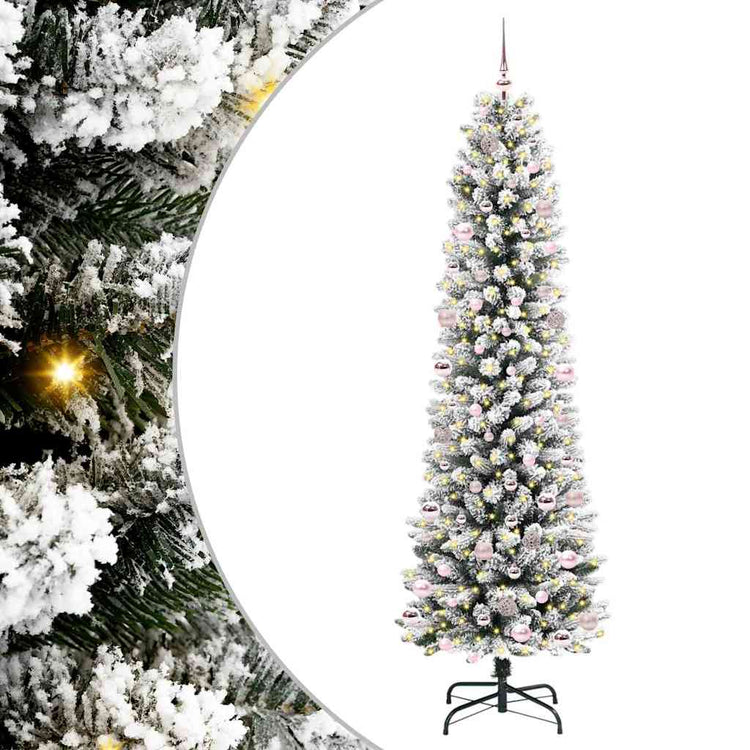 Vidaxx sapin de Noël artificiel avec 300 LED blanc 240 cm PVC et métal et plastique
