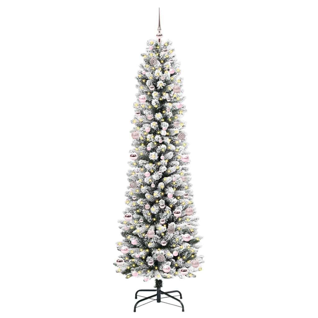 Vidaxx sapin de Noël artificiel avec 300 LED blanc 240 cm PVC et métal et plastique