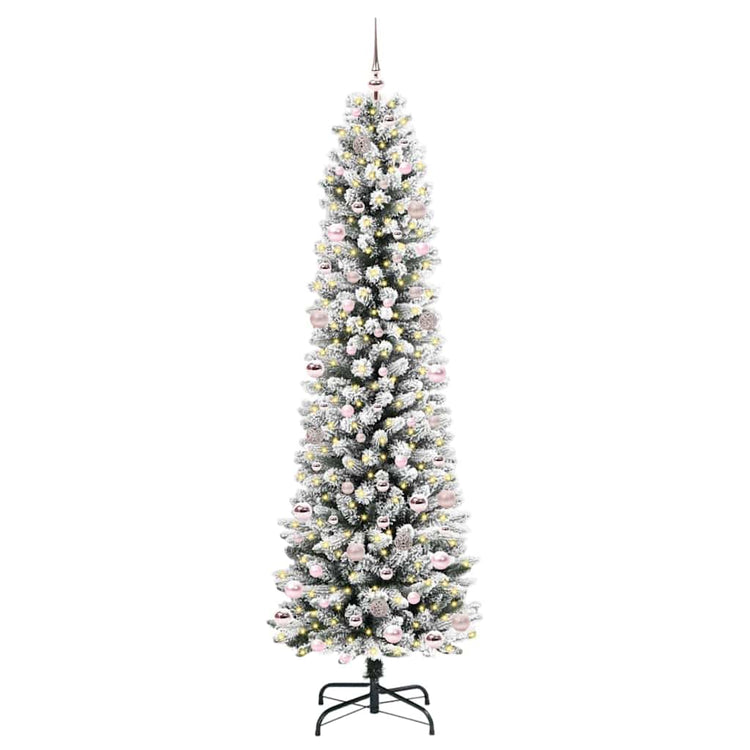 Vidaxx sapin de Noël artificiel avec 300 LED blanc 240 cm PVC et métal et plastique