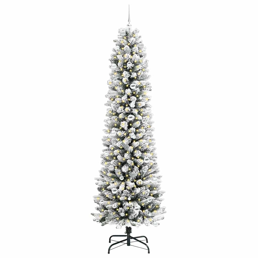 Vidaxx sapin de Noël artificiel avec 300 LED blanc 240 cm PVC et métal et plastique