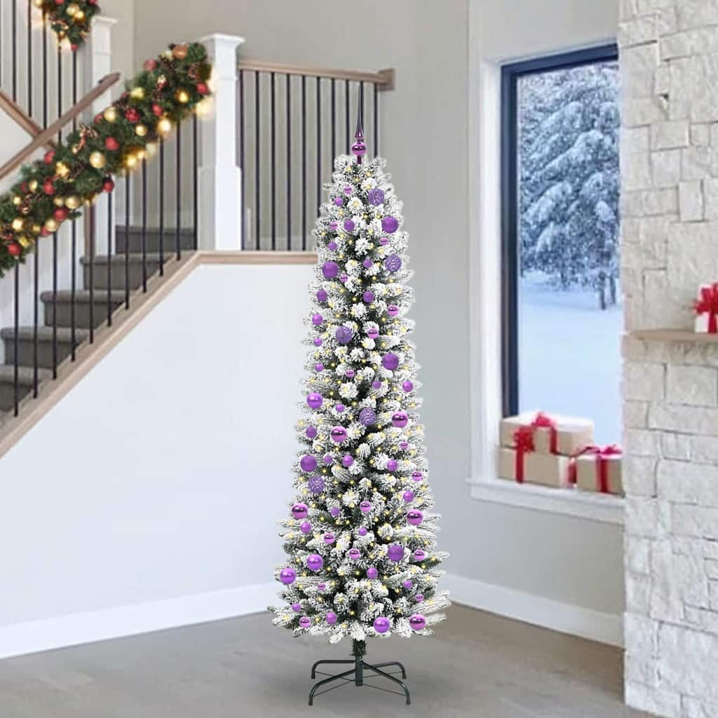 Vidaxx sapin de Noël artificiel avec 300 LED blanc 240 cm PVC et métal et plastique