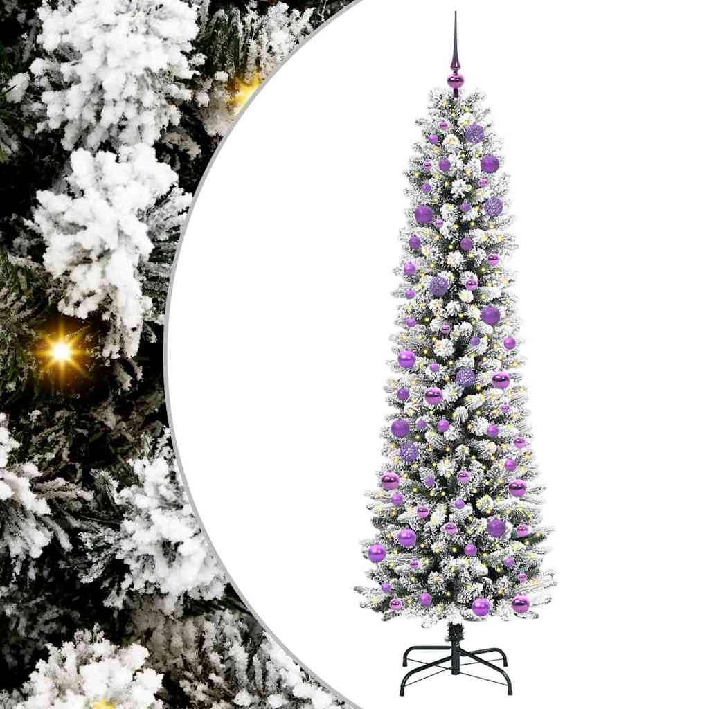 Vidaxx sapin de Noël artificiel avec 300 LED blanc 240 cm PVC et métal et plastique
