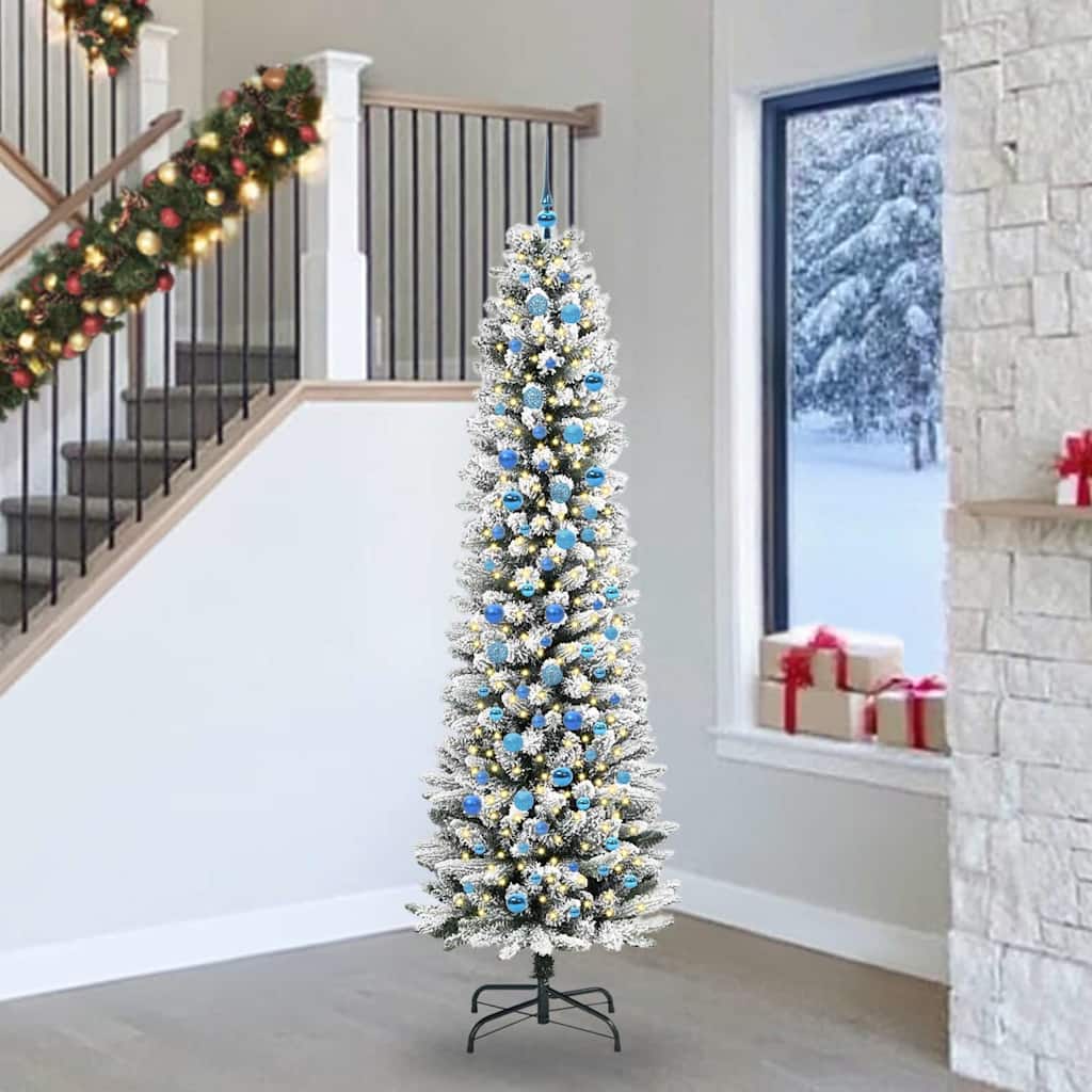 Vidaxx sapin de Noël artificiel avec 300 LED blanc 240 cm PVC et métal et plastique