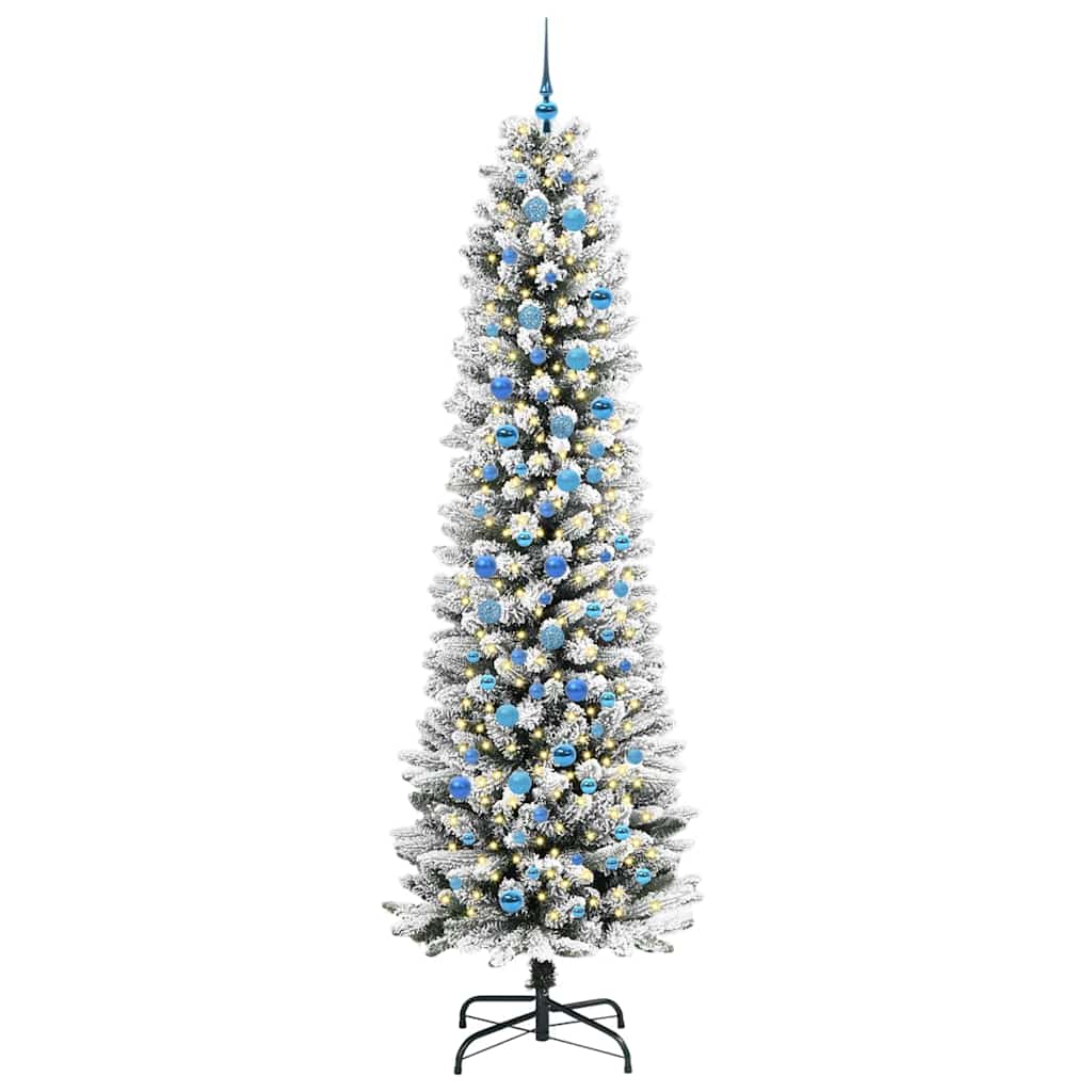 Vidaxx sapin de Noël artificiel avec 300 LED blanc 240 cm PVC et métal et plastique