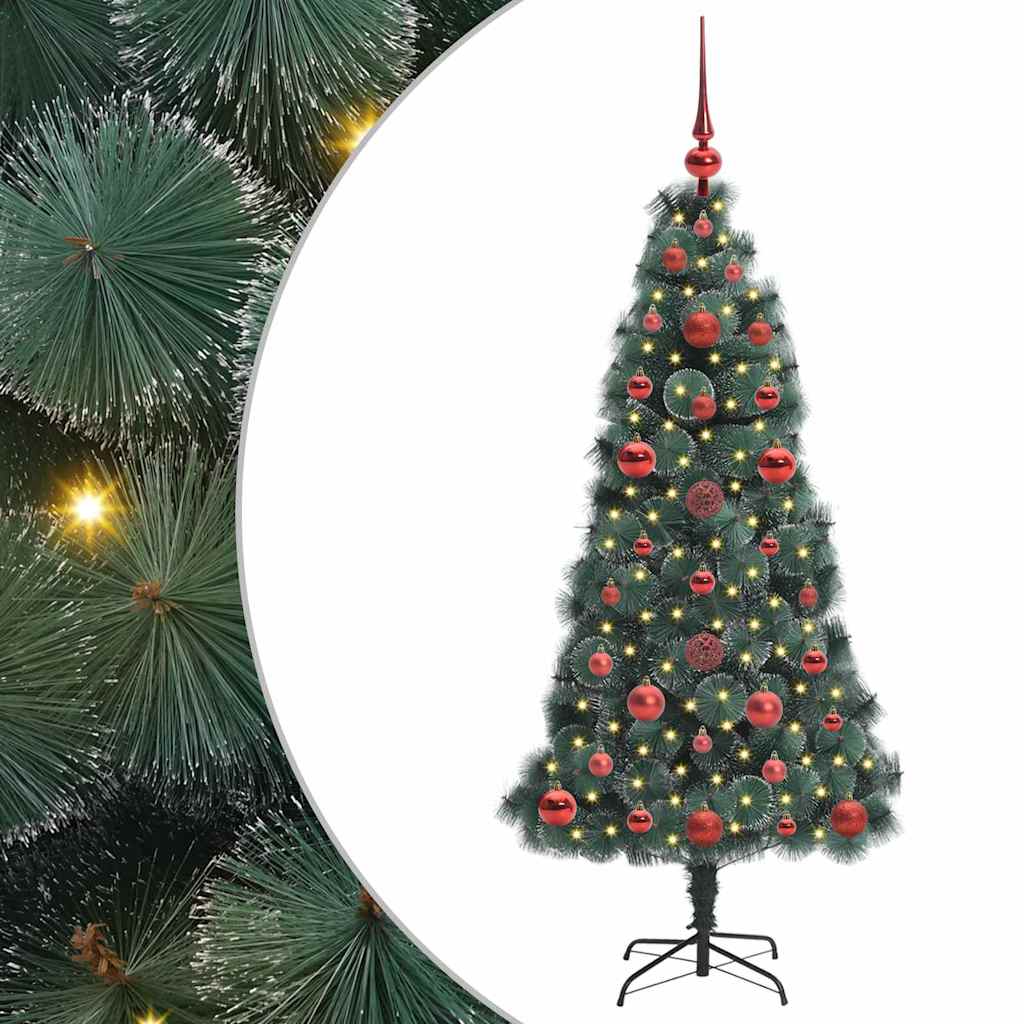 VidaXL sapin de Noël artificiel illuminé avec jeu de boules vert bonnet 120 cm