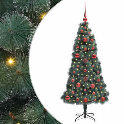 VidaXL sapin de Noël artificiel illuminé avec jeu de boules vert bonnet 120 cm